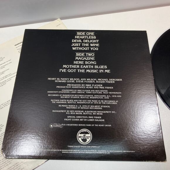SEE VIDEO - Heart ‎– Magazine Vinyl MRS-5008 Rock Mushroom Records - Picture 12 of 12